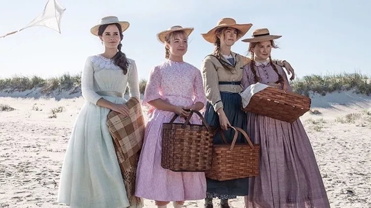Emma Watson as Meg, Florence Pugh as Amy, Saoirse Ronan as Jo, and Eliza Scanlen as Beth
