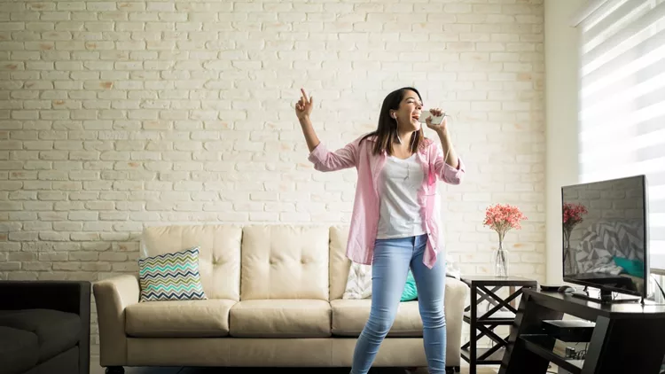 Singing in the living room