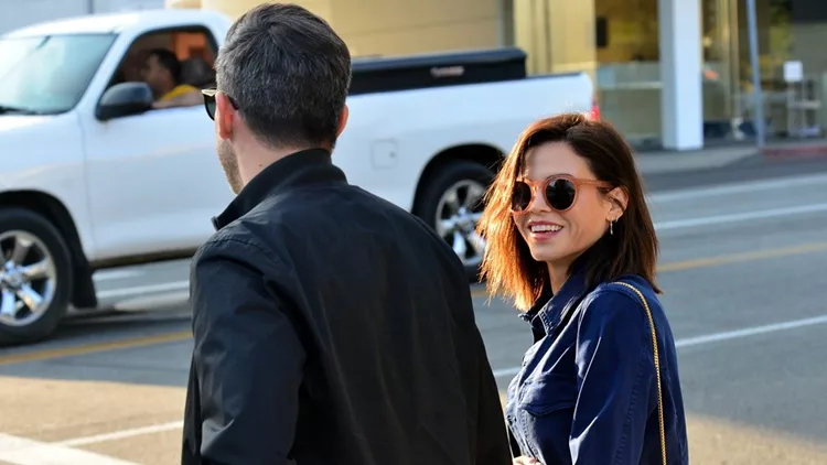 Jenna Dewan is all smiles as she is spotted with new boyfriend Steve Kazee as they walk hand in hand in Beverly Hills, Ca