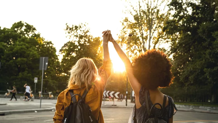 Happy girls going to a concert in Milano