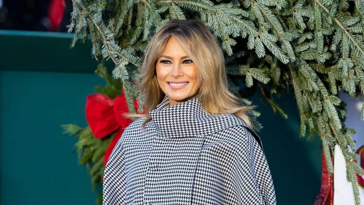 First Lady Melania Trump Accepting Delivery Of The White House Christmas Tree