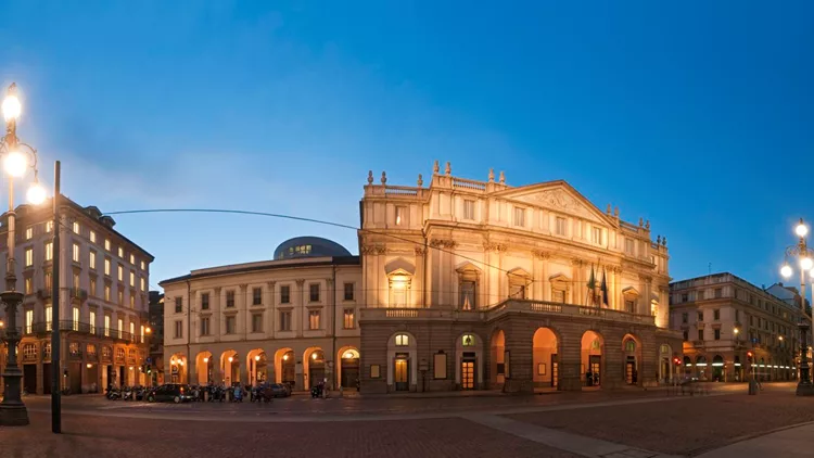 Milan La Scala opera house piazza Italy