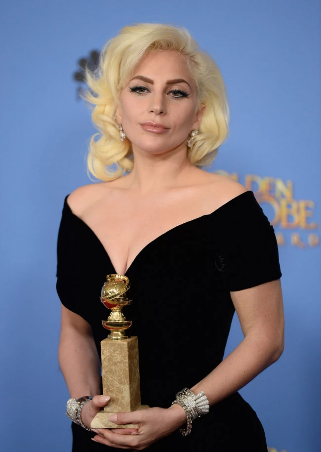 Lady Gaga attends the press rooom of the 73rd Annual Golden Globe Awards held at the Beverly Hilton Hotel on January 10, 2016 in Beverly Hills, California. Photo by Lionel Hahn/AbacaUsa.com | 529745_057 Los Angeles Etats-Unis United States