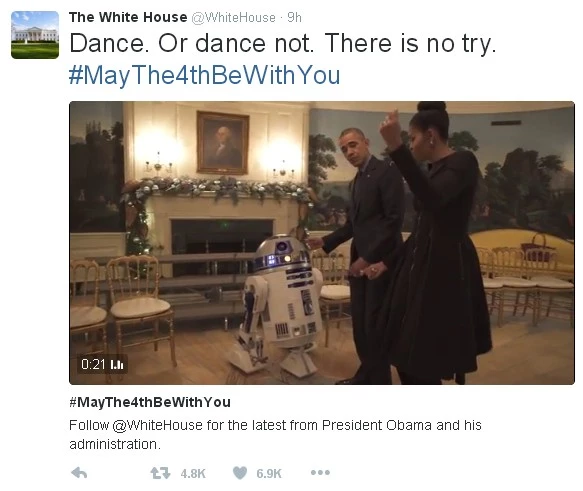 Οι Obama γιορτάζουν την ημέρα “Star Wars” και χορεύουν με τους stormtroopers