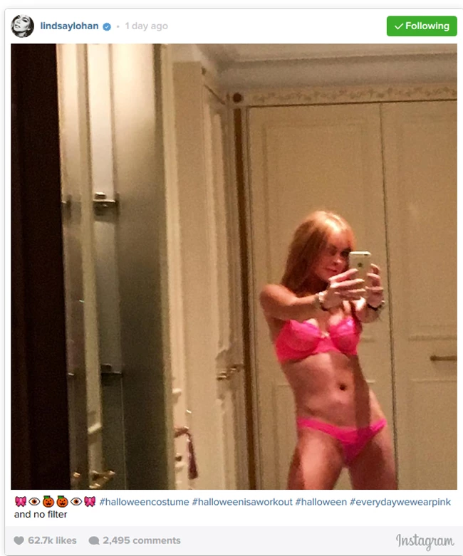 Lindsay Lohan: Φόρεσε τα εσώρουχά της και γιόρτασε το Halloween