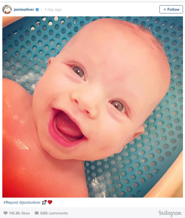 Jamie Oliver: Το μωρό του έχει τρελάνει το Internet!