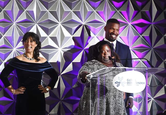 Jamie Foxx, Hilary Swank, Queen Latifah, Matt Dillon, Mario Lopez, John C. McGinley, Peyton Manning and Amanda Booth attended the Global Down Syndrome Foundation's 2016 Be Beautiful Be Yourself fashion show. The night included celebs walking down the runway with models with Down syndrome to raise funds - $2.1 million was raised! Photo's were shot on Saturday November 12th. Pictured: Global Down Syndrome Foundation Ref: SPL1389622 141116 Picture by: Global Down Syndrome Foundation Splash News and Pictures Los Angeles:310-821-2666 New York: 212-619-2666 London: 870-934-2666 photodesk@splashnews.com