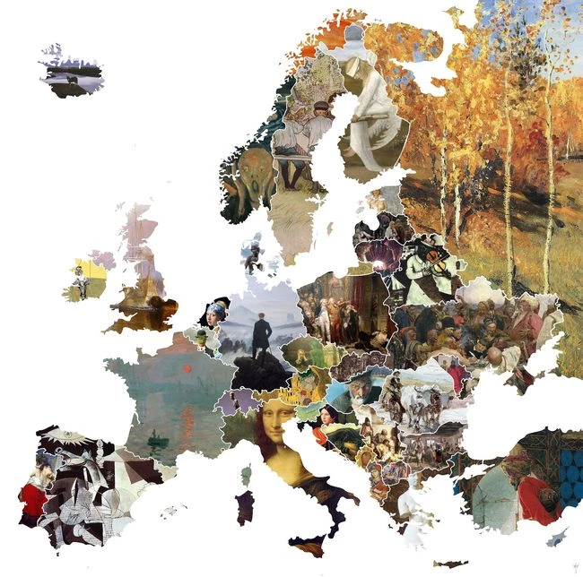 Ο χάρτης της Ευρώπης με τα 44 πιο εμβληματικά έργα τέχνης κάθε χώρας