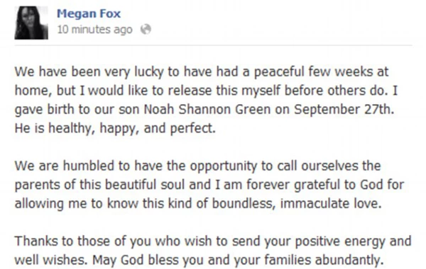 H Megan Fox γέννησε! 