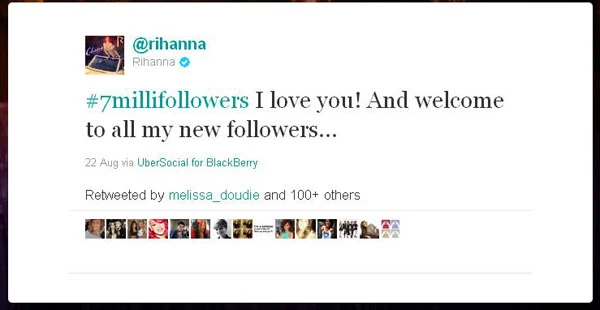 Η Rihanna και οι 7.000.000 followers